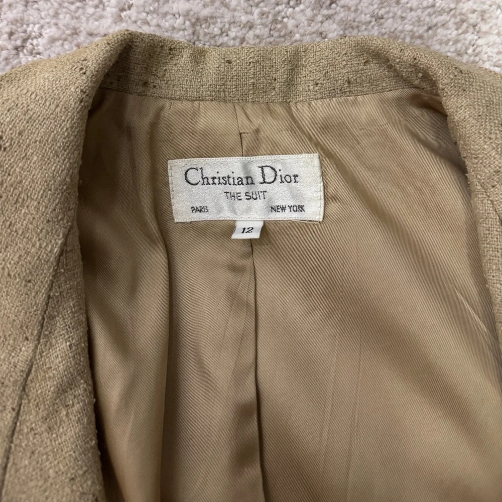 VTG Christian Dior Classic Tan/Brown Tweed Suit Jacket